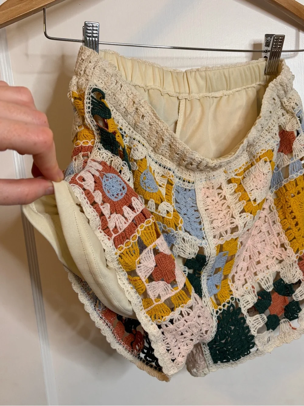Crochet Patchwork Women's Shorts - small / medium